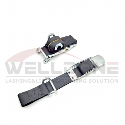 Curtainside Bottom Strap Assembly Over Center Buckle Strap with Rave Hook
